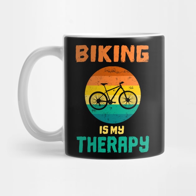 Biking is my therapy bike retro vintage gift by Lomitasu